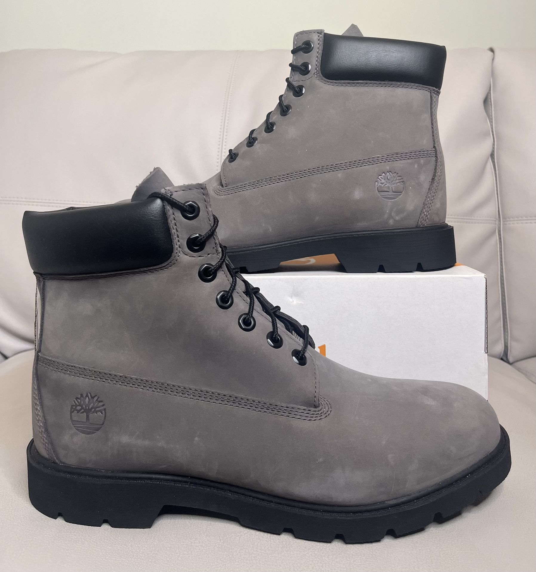 Timberland Classic 6 Inch Waterproof Grey Nubuck Boots Men’s Size 12 NEW