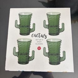 Set Of 4 Cactus Shot Glassed