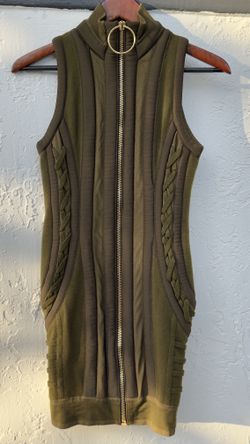 authentic Balmain olive green mini dress