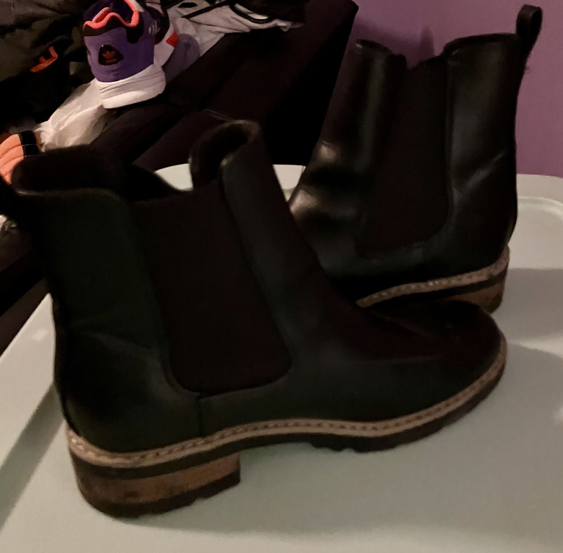 Celina Chelsea Black Suede Ankle Boots