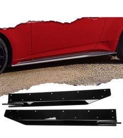 (ABS Gloss) Side Skirt Extension Splitter Lip for Ford Mustang S650 GT Darkhorse Ecoboost 2024 2025 Car Lower Diffuser Side Fender Skirt Body Kit
