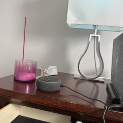 Aluminum Lamp And Side Bed Dresser With Outlet Plug Inside
