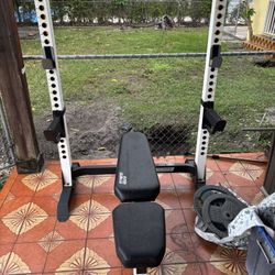 Adjustable Bench Press With Spotter Bars