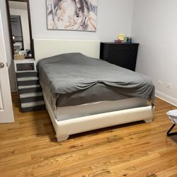 QUEEN Bed Frame + Mattress + Box Spring / Mattress Riser – $300 (OBO)