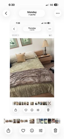 Cama de madera y  los 2 buror  y la cajonera  or   Bed. And night stands   Dressed   Recamara completa