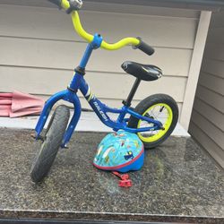 Cute Little Balance Bike With Helmet 