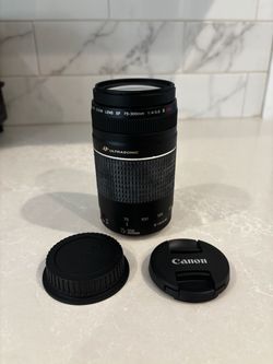 Canon EF 75 - 300 mm  f/4-5.6 lll  telephoto  Zoom lens .
