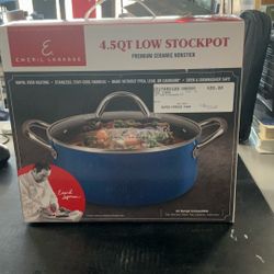 Emeril Lagasse 4.5 Qt Premium Ceramic Nonstick Low Stock Pot