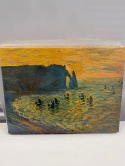 Claude Monet Etretat Sunset Impressionist Canvas Wall Art Print 12x16