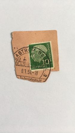 1959 10 Pfenning Deutsche Bundespost Stamp Featuring Theodor Heuss