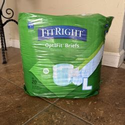 Fit Right Adult Briefs Size large 20 Pack
