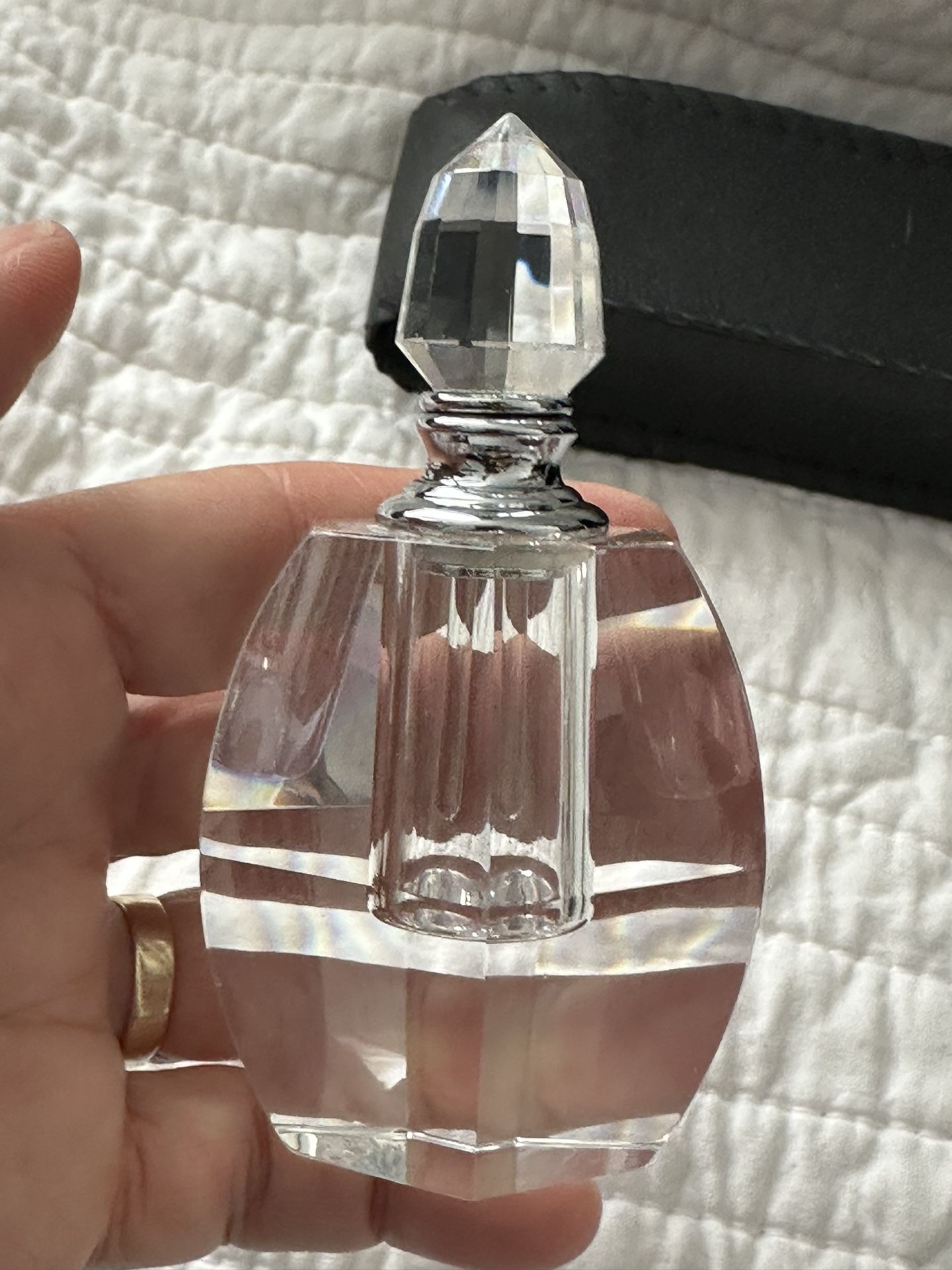 Crystal Perfume Bottle with Funnel New and never used!