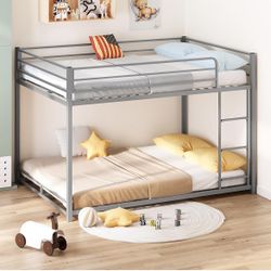 Metal Bunk Bed Full Over Full + 1 Mattress