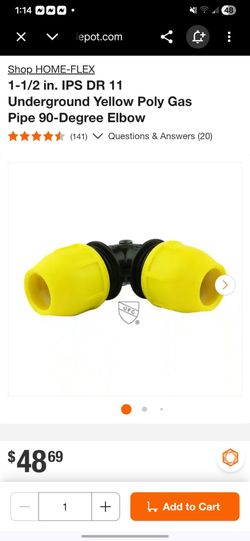 1 1/2 inch 90 degree elbow for gas pipe, plumbing, Home-Flex compression fittings, poly gas pipe