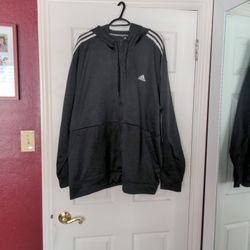 Men's Adidas Zip Up Sweater, Size 2XL