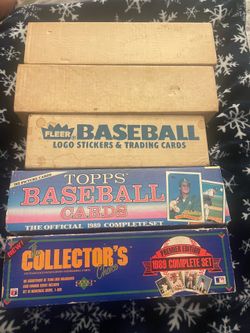 Lot of Baseball Sets 1984, 1985, 1987 Fleer 1989 Topps & Upper Deck Some of the sets are missing a few cards. All are in excellent condition.