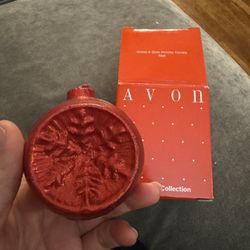 Vintage Avon Glitter And Glow Holiday Candle- Red