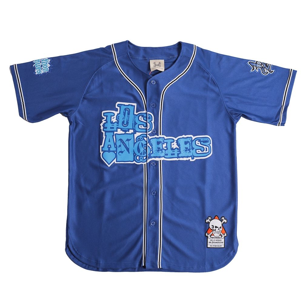 BRAND X THE MARATHON CONTINUES YOUTH BASEBALL JERSEY (ROYAL)