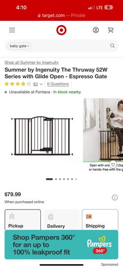 Summer by Ingenuity The Thruway 52W Series with Glide Open - Espresso Gate