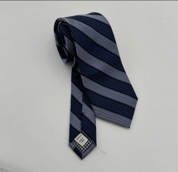 Jos A Bank 1905 Mens Blue Striped Silk Tie Classic Diagonal Textured Necktie 3"