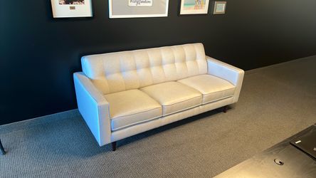 Mid-Century Modern 3-Seat Sofa white