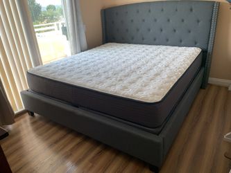 New In Box King Bed Frame With Mattress (Read Description Below)