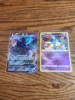 Two Ultra Rare ENG Pokémon Cards: Radiant Gardevoir + Shadow Rider Calyrex VMAX, NM
