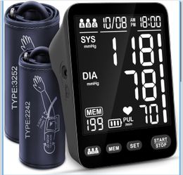 Blood Pressure Monitor, Automatic Blood Pressure Machine, Blood Pressure Monitors for Home Use, Upper Arm Blood Pressure Cuff 9-17 & 13-21in with Larg