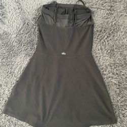 Alo Airbrush Black Tennis Skirt Dress | Women Medium 