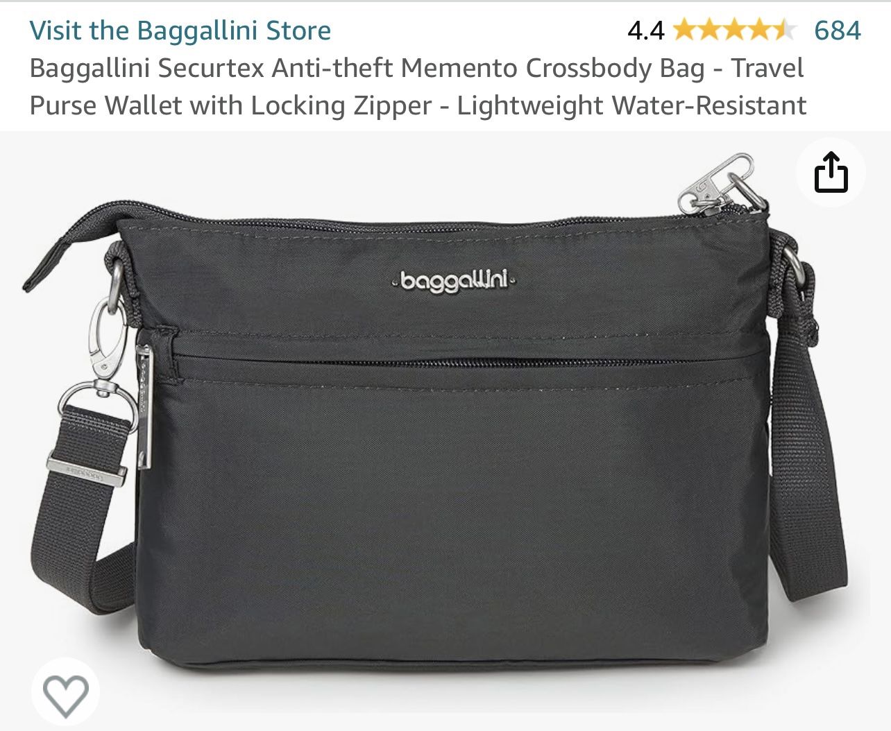 Baggallini Securtex Anti-theft Memento Crossbody Bag