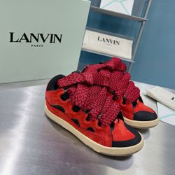 Lanvin Leather Cub Sneaker Red