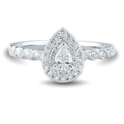 engagement diamond ring 14k white gold 6.5 size