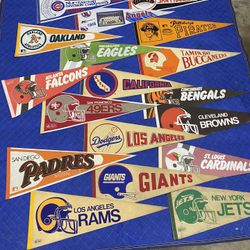 Vintage Sports Team Pendant/ Flags 