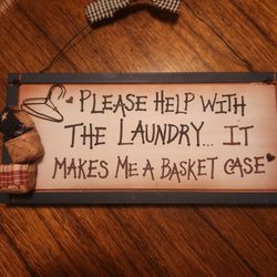 Laundry DECOR wooden 12" by 6"  $10
