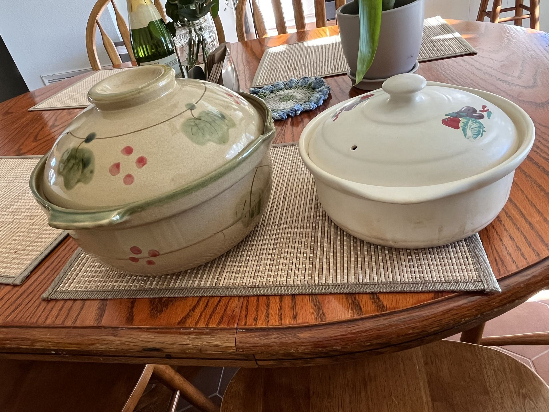 2 Clay Pots For Cooking