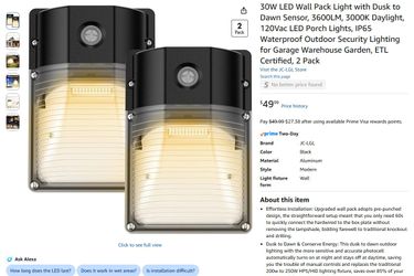 Outdoor Wall Lights 2 pack IP65