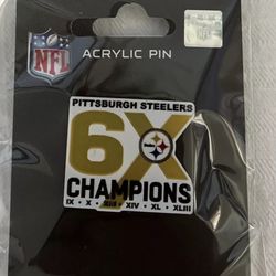 Pittsburgh Steelers NFL Acrylic Pin 6x Super Bowl Champions Football Brand New