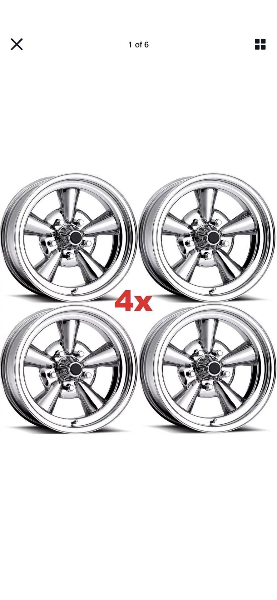 15” Astro Supreme Wheels Rims Chrome Classic 5 lugs