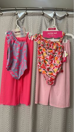 Girls pink swimsuits