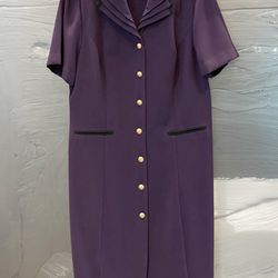 Women's Danny & Nicole New York Button Down Deep Purple/Violet  Dress Sz 16