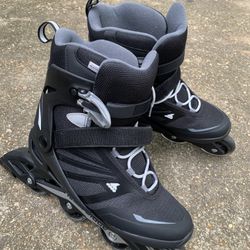 ROLLERBLADE Men's Adult Size 9 Visit Fitness Inline Skate in Black/Silve