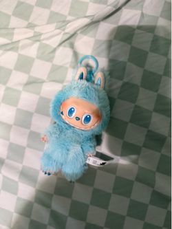blue big energy labubu keychain