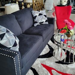 Black Microfiber Sofa New