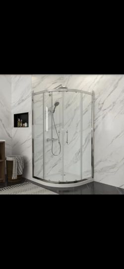 36x72 Corner Shower Glass& Frame Only Enclosure 