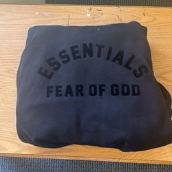 Essentials Black Hoodie L