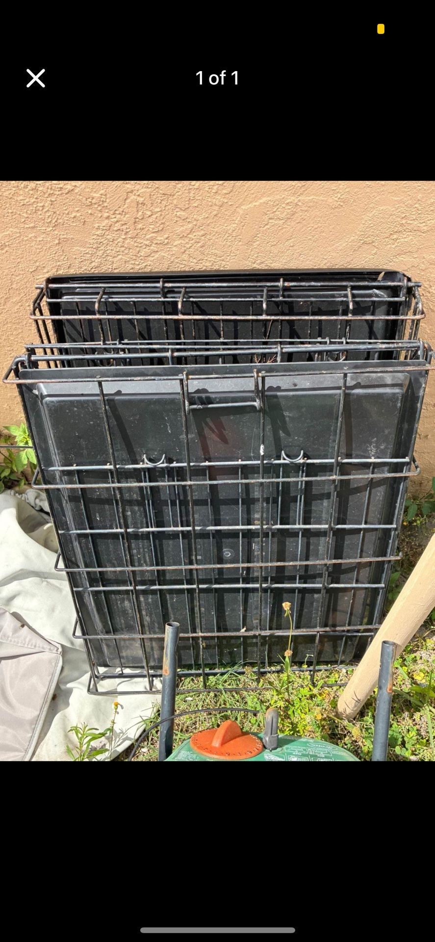 Two Small Metal Dog Crates