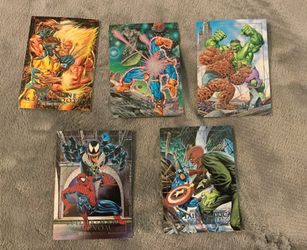 1992 Marvel Masterpieces Battle 3D Wolverine Sabretooth Venom SpiderMan Lot Of 5