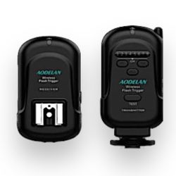 AODELAN Wireless Flash Trigger Transmitter and Receiver Set, Wireless Remote Speedlite Trigger with 3.5mm PC Receiver for Flash Units with Universal H