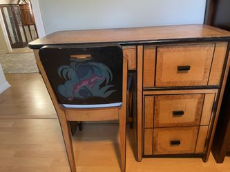 Art deco desk and Chair came from the Fisher estate.