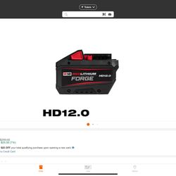 M 18 12.0 New.  Forge Batteries $220 Each Brand New 